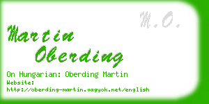 martin oberding business card